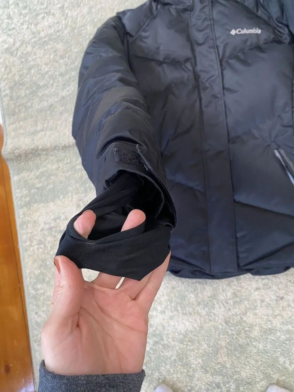 NO HOOD! Columbia Jacket Womens Medium Black Omni-Heat Down Feather Puffer